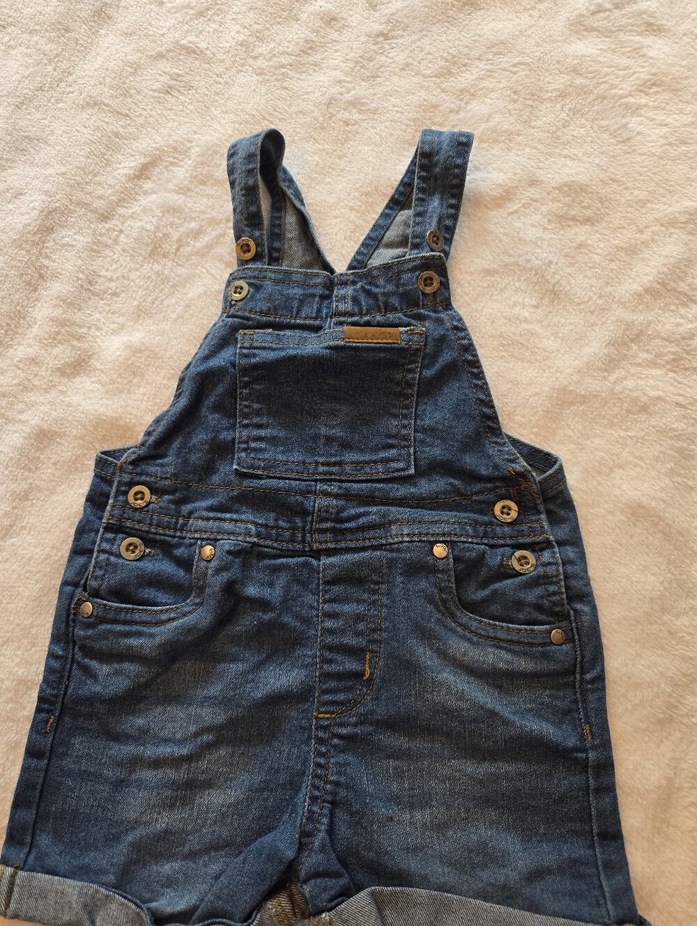 Denim Overall Shorts for Kids - Blue